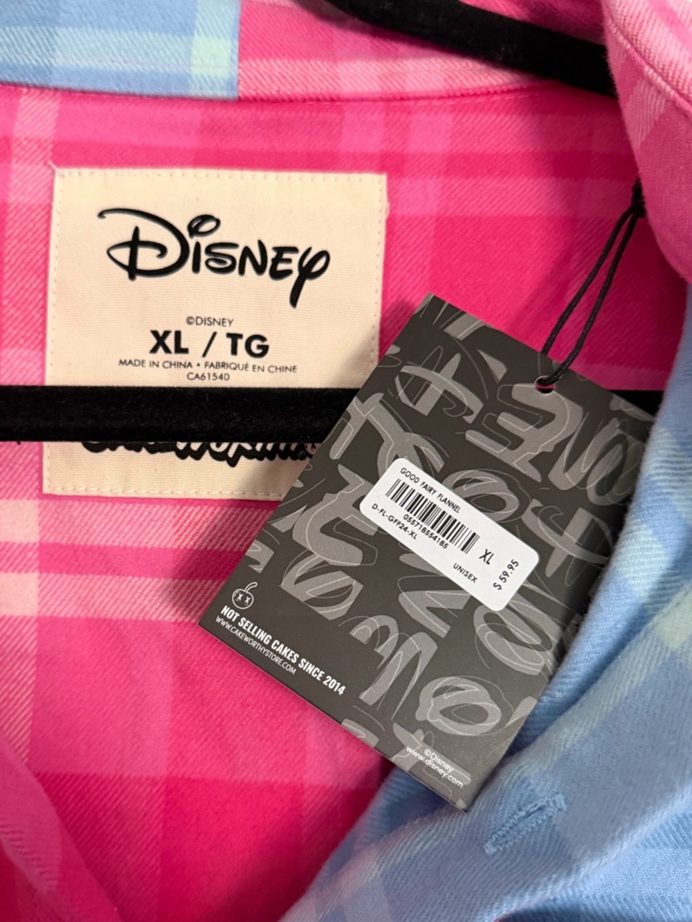 Disney Sleeping Beauty Pink & Light Blue Plaid Button-Up Shirt - Picture 5 of 12